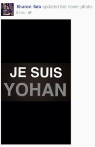 From Sharon Seb's Facebook: 'Je Suis Yohan'